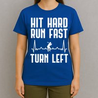 Hit Hard Run Fast Turn Left Baseball Player Technique Cute Gift T-Shirt