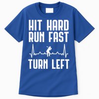Hit Hard Run Fast Turn Left Baseball Player Technique Cute Gift Tall T-Shirt