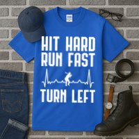 Hit Hard Run Fast Turn Left Baseball Player Technique Cute Gift Tall T-Shirt