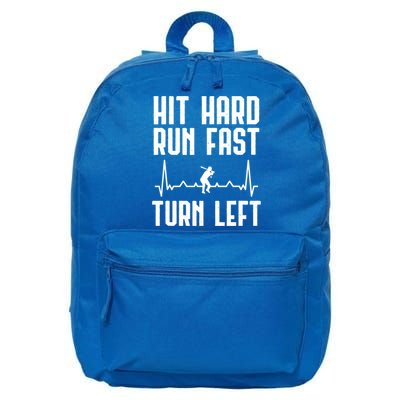 Hit Hard Run Fast Turn Left Baseball Player Technique Cute Gift 16 in Basic Backpack