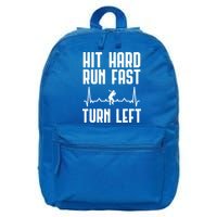 Hit Hard Run Fast Turn Left Baseball Player Technique Cute Gift 16 in Basic Backpack