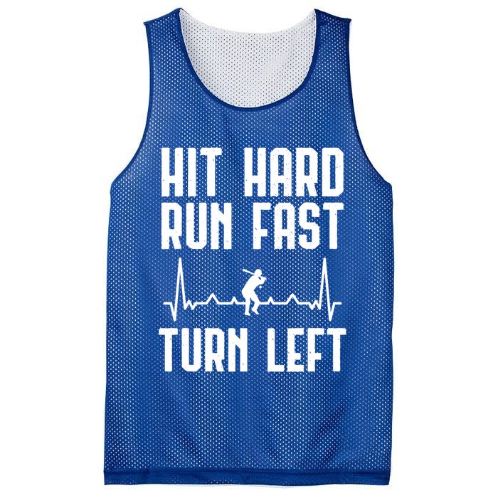 Hit Hard Run Fast Turn Left Baseball Player Technique Cute Gift Mesh Reversible Basketball Jersey Tank