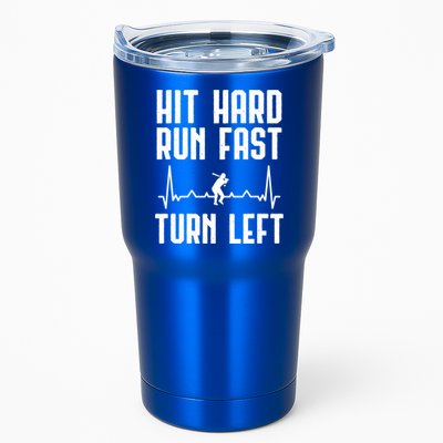 Hit Hard Run Fast Turn Left Baseball Player Technique Cute Gift Tumbler