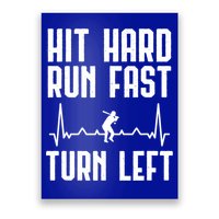 Hit Hard Run Fast Turn Left Baseball Player Technique Cute Gift Poster