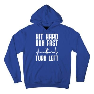 Hit Hard Run Fast Turn Left Baseball Player Technique Cute Gift Tall Hoodie