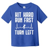 Hit Hard Run Fast Turn Left Baseball Player Technique Cute Gift Toddler T-Shirt