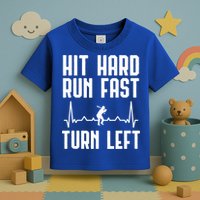 Hit Hard Run Fast Turn Left Baseball Player Technique Cute Gift Toddler T-Shirt