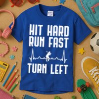 Hit Hard Run Fast Turn Left Baseball Player Technique Cute Gift Kids T-Shirt