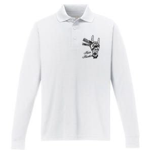 Hair Hustler Rock And Roll Barber And Hairstylist Job Performance Long Sleeve Polo