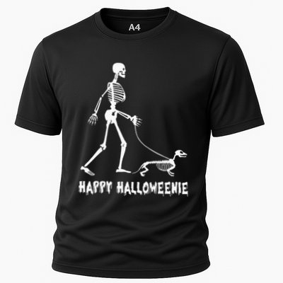 Happy Halloweenie Skeleton Walking Dachshund Dog Halloween Performance Shirt