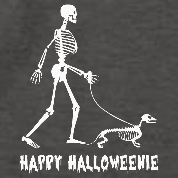 Happy Halloweenie Skeleton Walking Dachshund Dog Halloween Vector Backpack