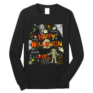 Happy Halloween Scary Retro Long Sleeve Shirt