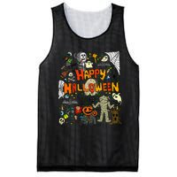 Happy Halloween Scary Retro Mesh Reversible Basketball Jersey Tank