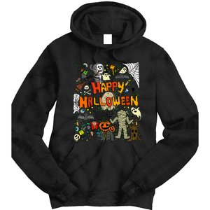 Happy Halloween Scary Retro Tie Dye Hoodie