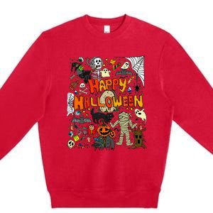 Happy Halloween Scary Retro Premium Crewneck Sweatshirt