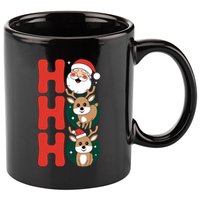 Hohoho! Happy Santa And Reindeers Christmas Xmas Awesome Gift 11oz C Handle Ceramic Mug