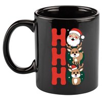 Hohoho! Happy Santa And Reindeers Christmas Xmas Awesome Gift 11oz C Handle Ceramic Mug