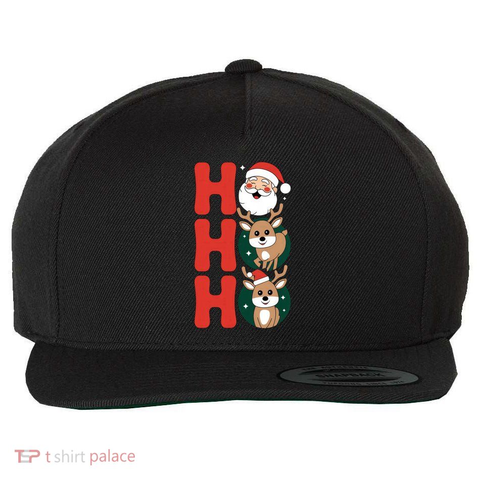 Hohoho! Happy Santa And Reindeers Christmas Xmas Awesome Gift Wool Snapback Cap