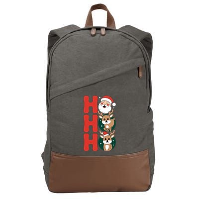 Hohoho! Happy Santa And Reindeers Christmas Xmas Awesome Gift Cotton Canvas Backpack