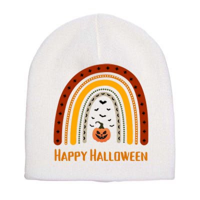 Happy Halloween Spooky Rainbow Short Acrylic Beanie