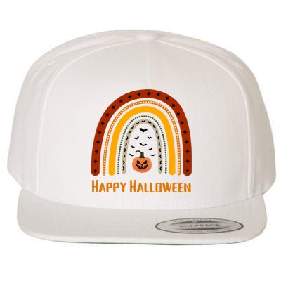 Happy Halloween Spooky Rainbow Wool Snapback Cap