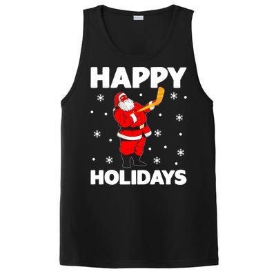 Happy Holidays Santa Ice Hockey Stick Santa Ice Hockey Game Meaningful Gift PosiCharge Competitor Tank