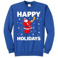 Happy Holidays Santa Ice Hockey Stick Santa Ice Hockey Game Meaningful Gift Sweatshirt