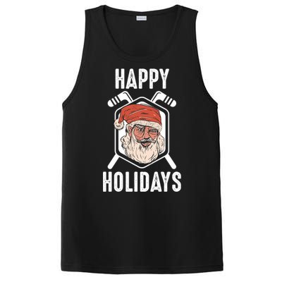 Happy Holidays Santa Ice Hockey Stick Santa Ice Hockey Game Gift PosiCharge Competitor Tank