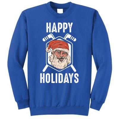 Happy Holidays Santa Ice Hockey Stick Santa Ice Hockey Game Gift Sweatshirt