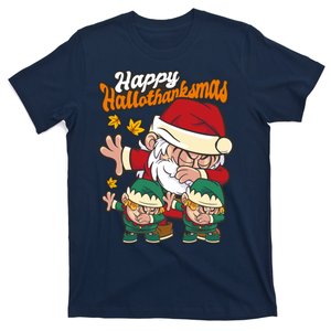 Happy Hallotthanksmas Santa And His Elves T-Shirt