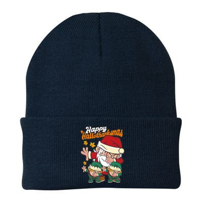 Happy Hallotthanksmas Santa And His Elves Beanie