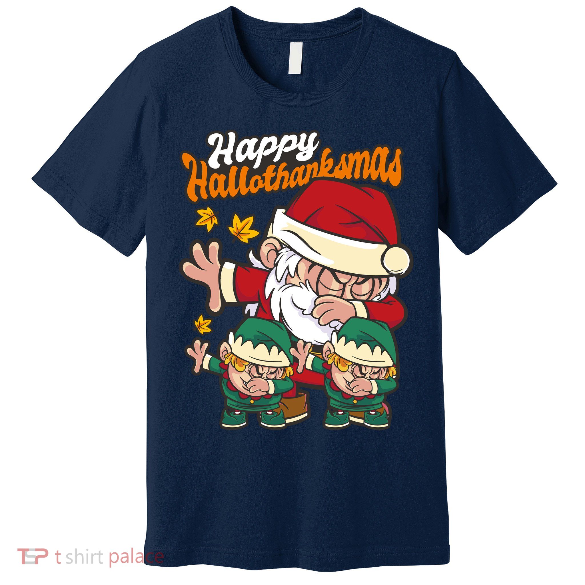 Happy Hallotthanksmas Santa And His Elves Premium T-Shirt
