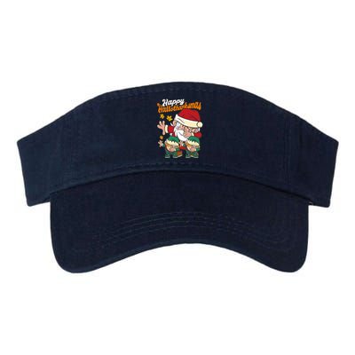 Happy Hallotthanksmas Santa And His Elves Valucap Bio-Washed Visor