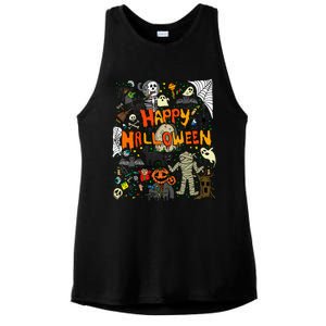 Happy Halloween Scary Retro Ladies PosiCharge Tri-Blend Wicking Tank