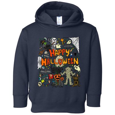 Happy Halloween Scary Retro Toddler Hoodie