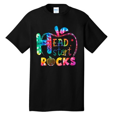 Hello Head Start Rock Tie Dye Back To School Teacher Tall T-Shirt