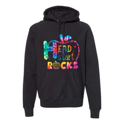 Hello Head Start Rock Tie Dye Back To School Teacher Premium Hoodie