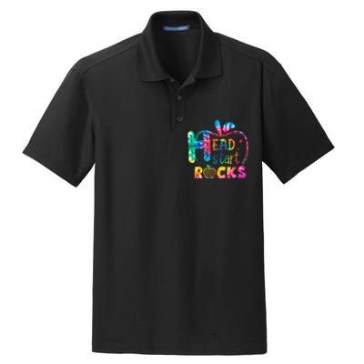 Hello Head Start Rock Tie Dye Back To School Teacher Dry Zone Grid Polo