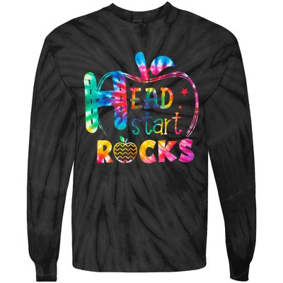 Hello Head Start Rock Tie Dye Back To School Teacher Tie-Dye Long Sleeve Shirt