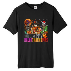 Happy Hallothanksmas Schnauzer Dog Lover Halloween Christmas Gift Tall Fusion ChromaSoft Performance T-Shirt