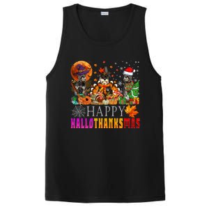 Happy Hallothanksmas Schnauzer Dog Lover Halloween Christmas Gift PosiCharge Competitor Tank