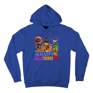 Happy Hallothanksmas Schnauzer Dog Lover Halloween Christmas Gift Hoodie