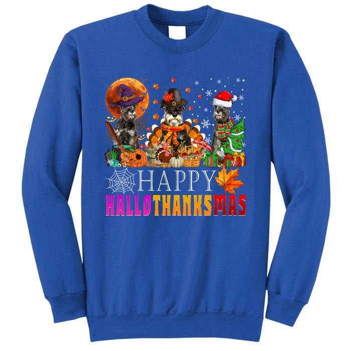 Happy Hallothanksmas Schnauzer Dog Lover Halloween Christmas Gift Sweatshirt