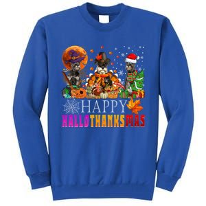 Happy Hallothanksmas Schnauzer Dog Lover Halloween Christmas Gift Tall Sweatshirt