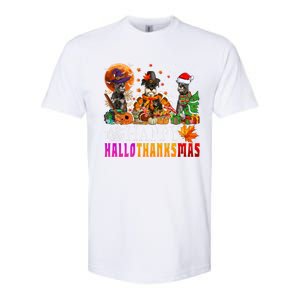 Happy Hallothanksmas Schnauzer Dog Lover Halloween Christmas Gift Softstyle CVC T-Shirt