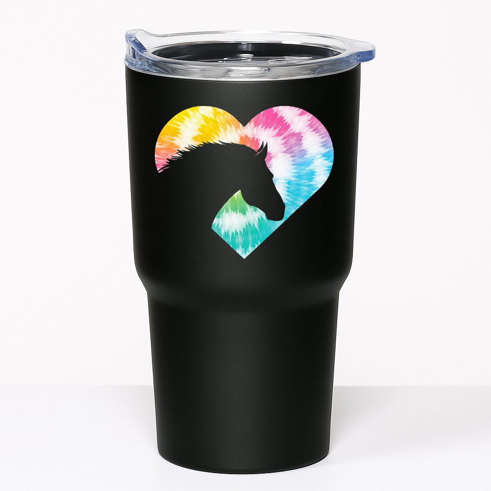 Horse Heart Shaped Animal Lover Horseback Rider Tumbler