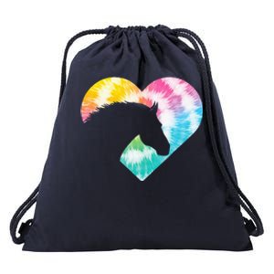 Horse Heart Shaped Animal Lover Horseback Rider Drawstring Bag