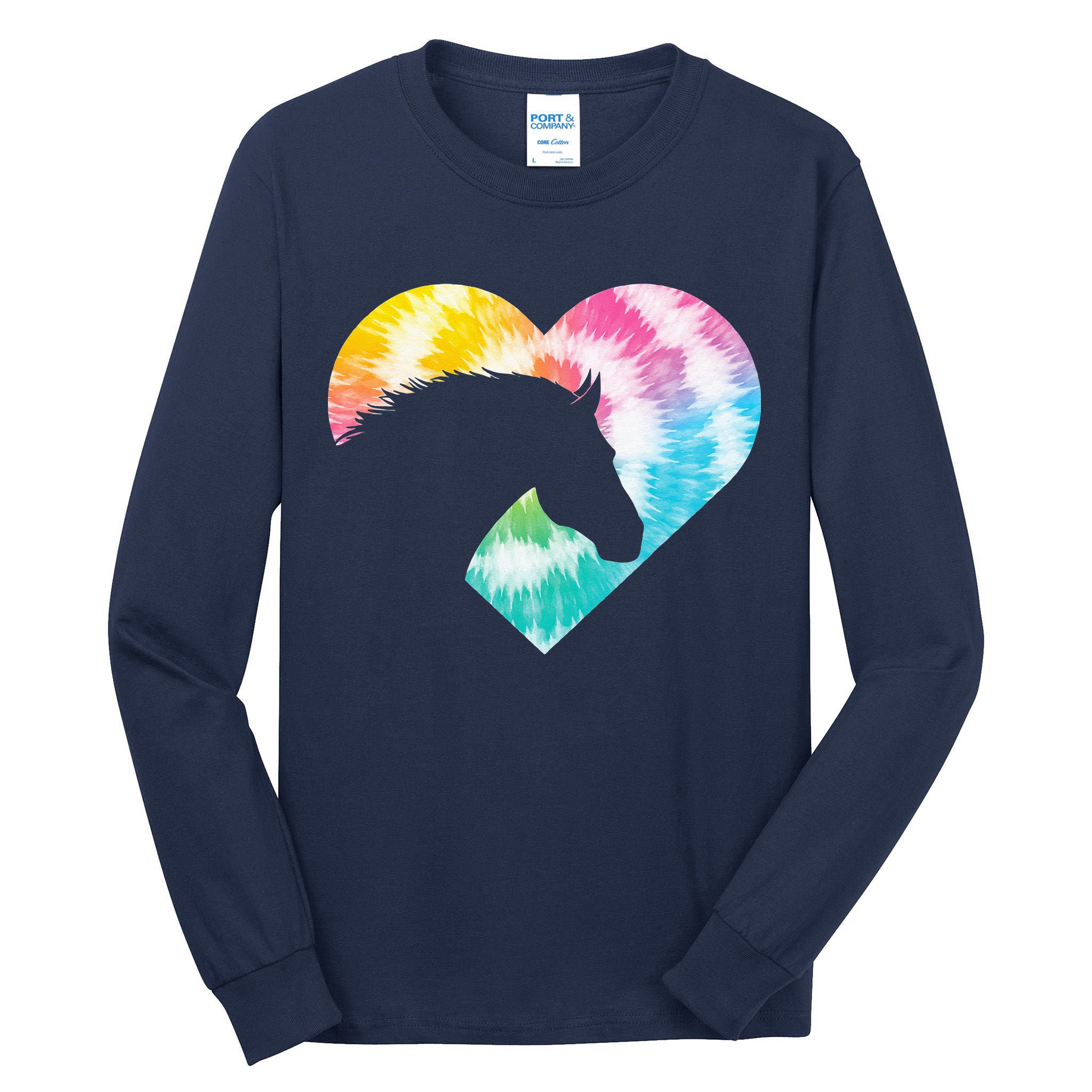 Horse Heart Shaped Animal Lover Horseback Rider Tall Long Sleeve T-Shirt