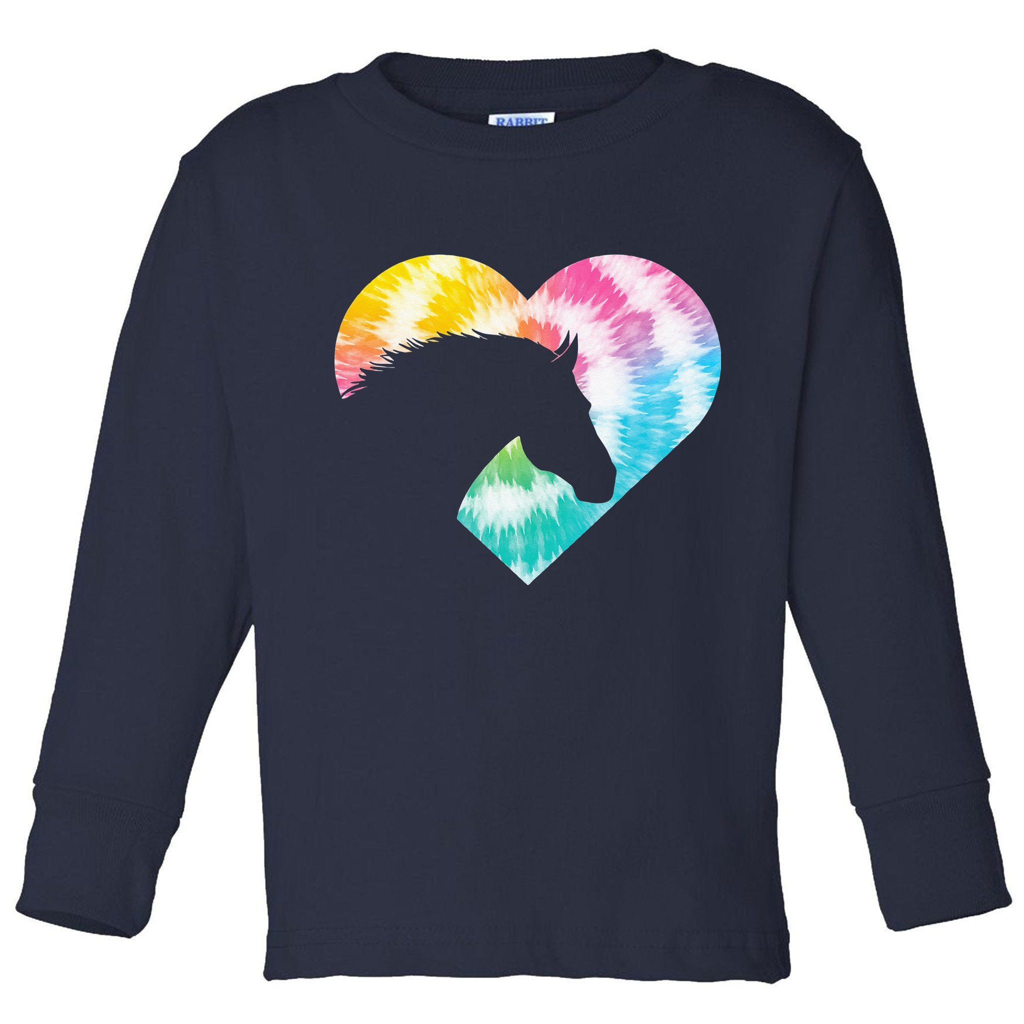 Horse Heart Shaped Animal Lover Horseback Rider Toddler Long Sleeve Shirt