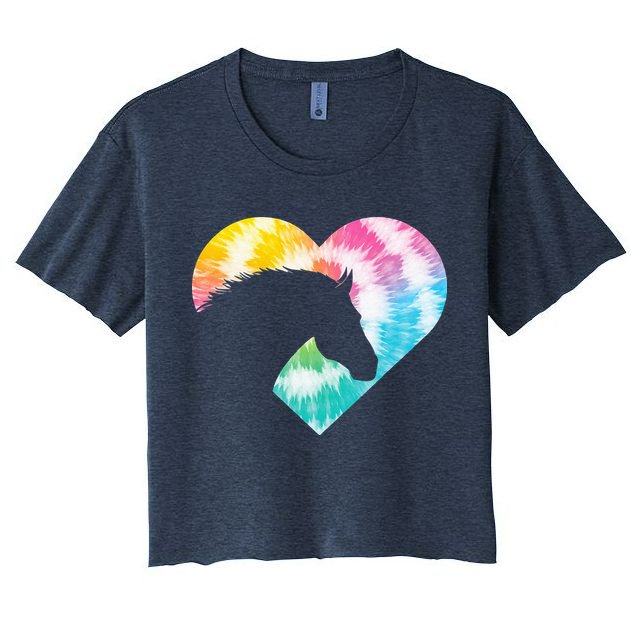 Horse Heart Shaped Animal Lover Horseback Rider Crop Top